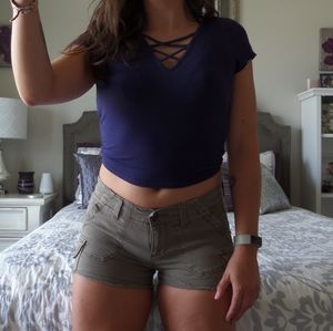 Celebrity Pink Green Jean Shorts